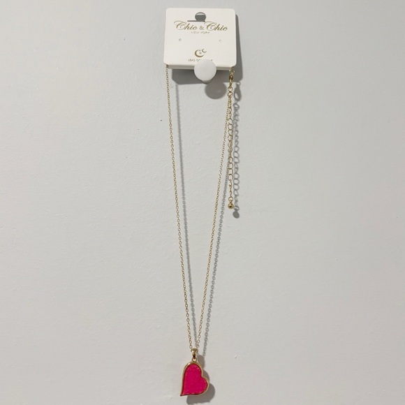 Chic & Chic Jewelry - Chic & Chic Heart Pendant Necklace - Gold and Pink NWT